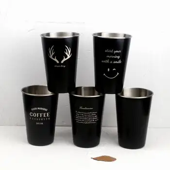 

Hot simple flamingo elk smile face beer cup 403 stainless steel cold water coffee cup couple cups