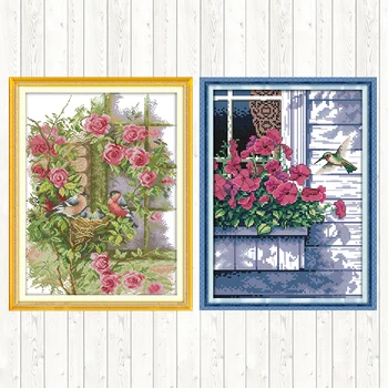 

Hummingbird Embroidery Kits DIY Crafts 14ct 11ct Count Print Canvas Cross Stitch Fabric Needlework Patterns Cross Stitch Package