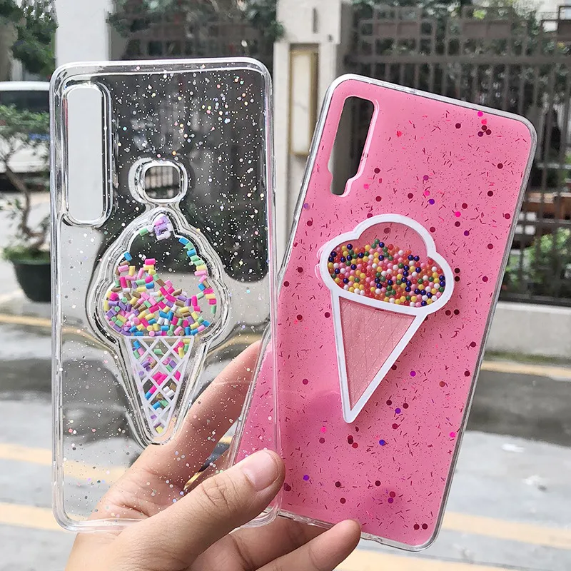 Чехол с жидким сердцем и блестками для iPhone 11 Pro X XR XS Max 6S 7 8 Plus Samsung S10 S9 plus A50 A20 A10