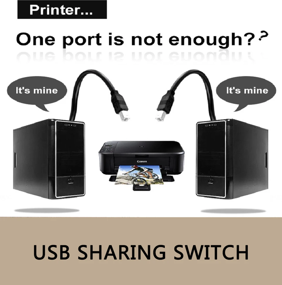 4-портовый usb-коммутатор, автоматический usb-коммутатор, адаптер, коробка, 4 компьютера, 1 usb-устройство, принтер