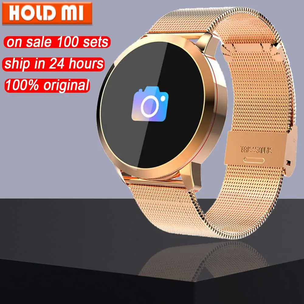 Q8 Смарт часы OLED цветной экран Smartwatch Женская мода Фитнес-трекер пульсометр круговой Смарт-часы