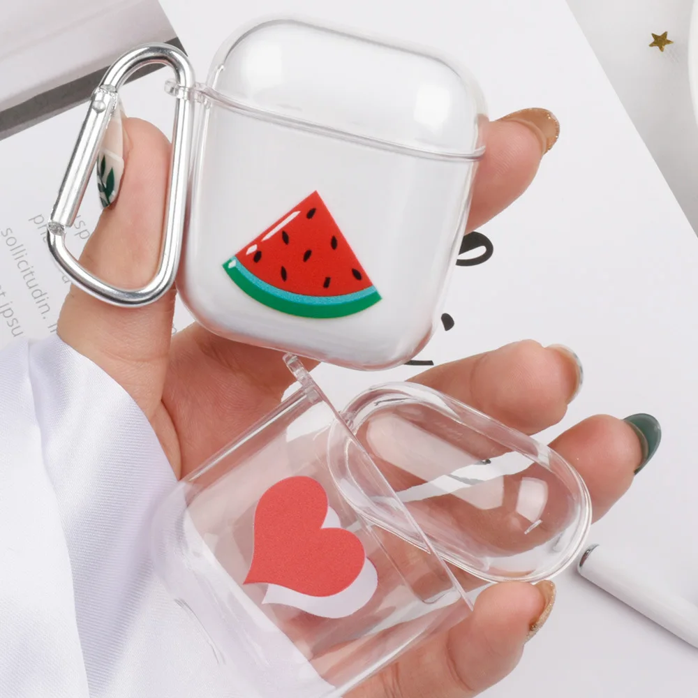 Чехол для AirPods с милым мультяшным рисунком airpods защитный прозрачный жесткий