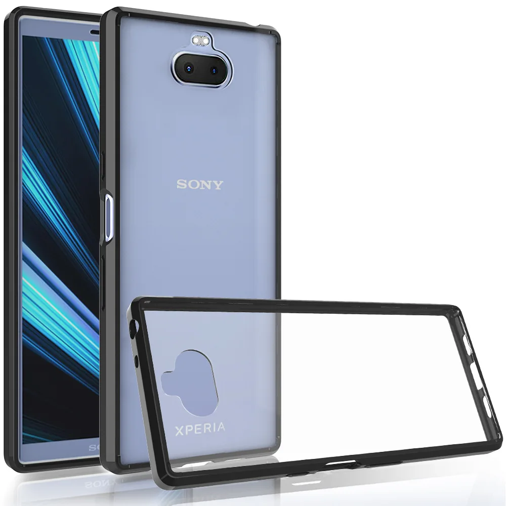 for Sony Xperia 10 Plus Case Cover Silicone Bumper Shockproof Transparent Hard Back Phone |