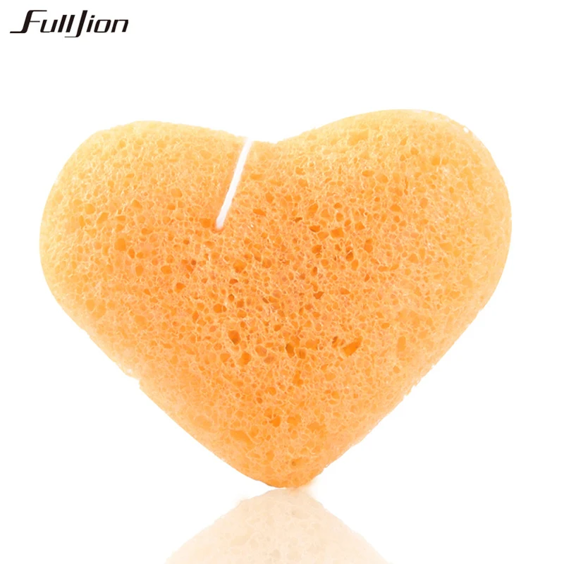 Best Hot Sale 3Pcs Konjac Sponge Puff Face Cleaning Heart Shape Puff Facial Cleanser Tool NShopping