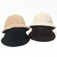 Новая модная шапка из овечьей шерсти в стиле ретро для мужчин и женщин; сезон осень-зима; теплые шляпы-ведерки в рыбацком стиле