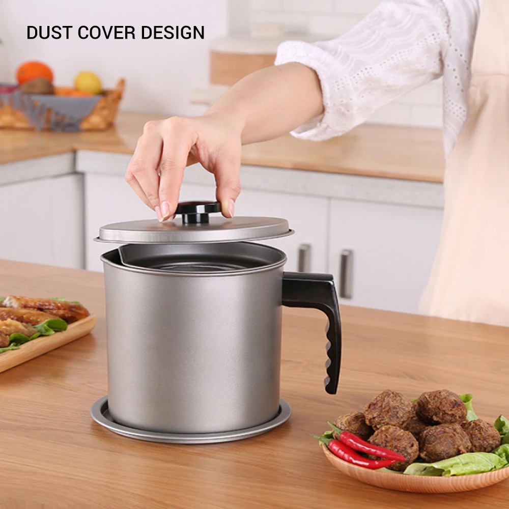 

Sink Strainer Stainless Steel Kitchen Oil Filter Lard Tank Frying Filter Leak-Proof Oil Pot Multi-Function Kitchen Filter Pot