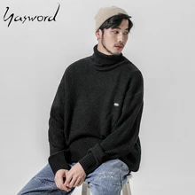Yasword Men Sweater Pullover Turtleneck Casual Knitting Wool Solid Color Loose Warm Man Knitted Sweatercoat Male High Neck Tops Yasword Men Sweater Pullover Turtleneck Casual Knitting Wool Solid Color Loose Warm Man Knitted Sweatercoat Male High Neck Tops