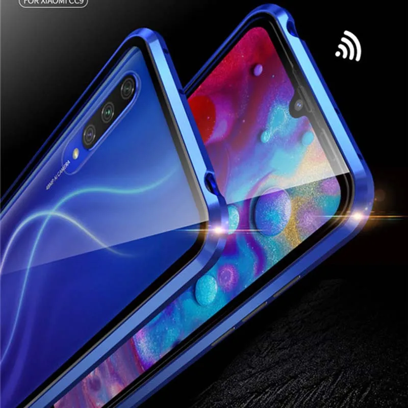 Модный чехол для Xiaomi cc9 чехол с двойным стекло в рамке Магнитный король крышка чехол для Xiaomi cc9 Магнитный все включено чехол