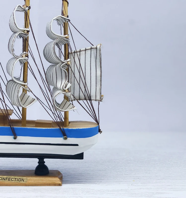 LUCKK 20 см миниатюрные деревянная парусная лодка модель домашний декор комнаты морские аксессуары искусство ремесла морской Европейский орнамент сувениры