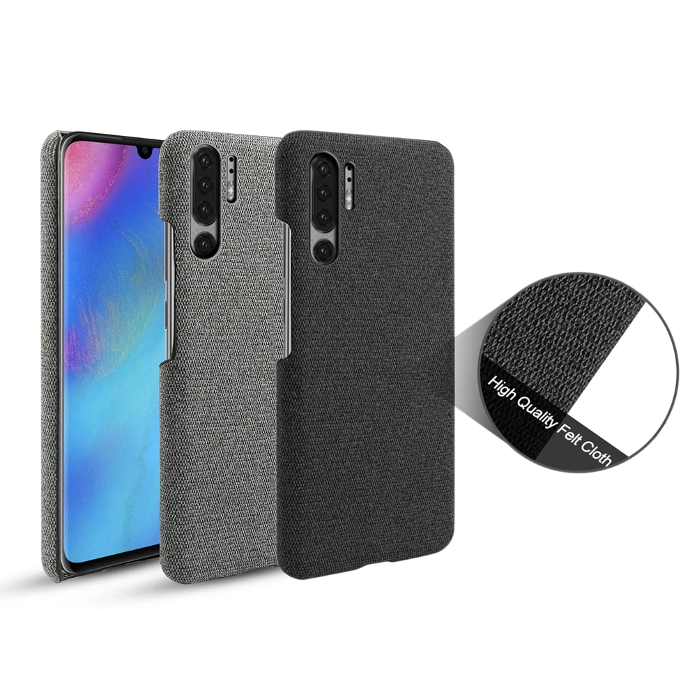 For Huawei P30 Pro Phone Case Lite Slim Vintage Woven Fabric Cloth Hard PC Cover Nova 4E Shockproof Coque | Мобильные телефоны и