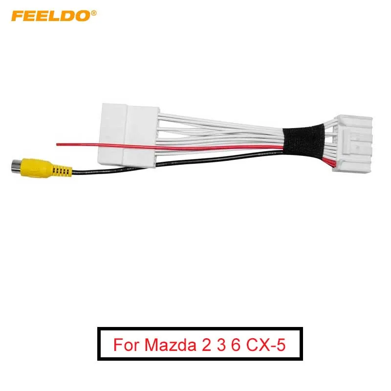 

FEELDO Car Parking Rear Camera Video Plug Converter Cable For Mazda 2 3 6 CX-5 Parking Reverse Wire Adapter