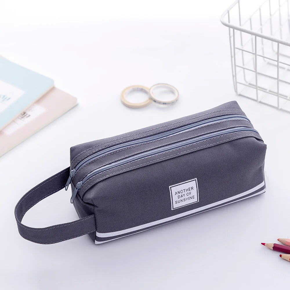 canvas pencil case Kawaii school supplies Solid color estuche escolar trousse scolaire stylo pencil box pencilcase kalem kutusu - Цвет: 6