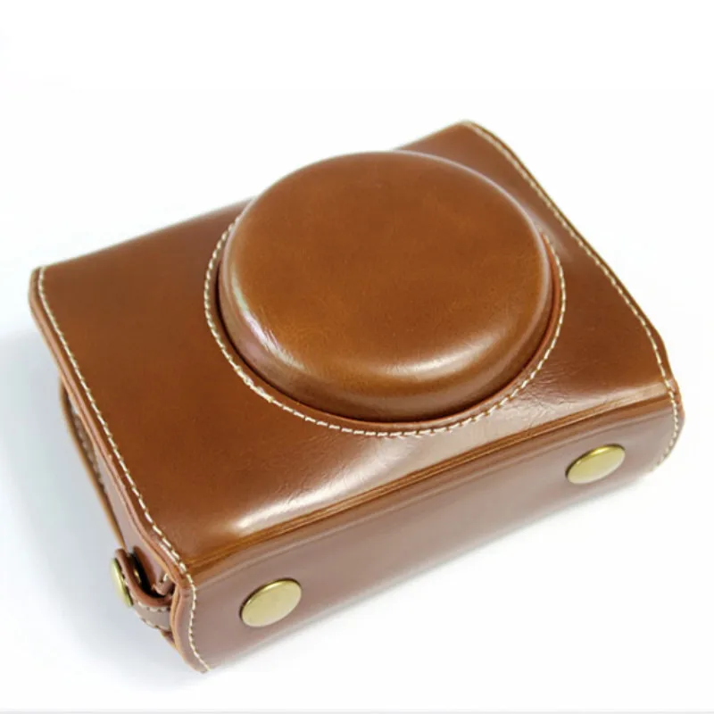 Light Brown Защитная сумка для камеры Canon Powershot G7X III G7X Mark 3 из искусственной кожи - Цвет: Light Brown