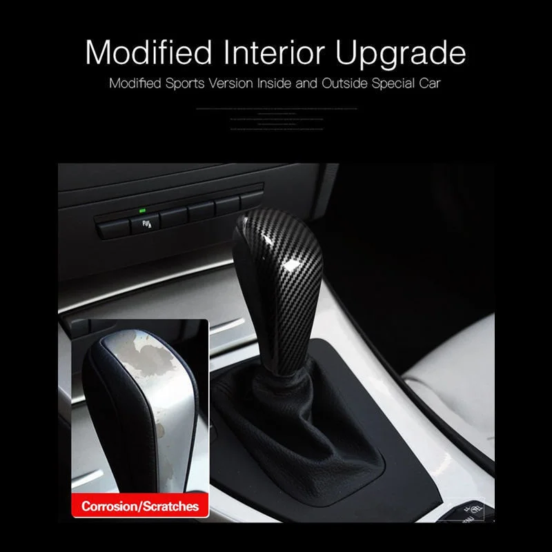 Auto Accessories Carbon Fiber Shift Knob Cover Gear Case Shell For BMW 3 Series E90 E92 E93 E87 2005-2012 Car Styling | Автомобили и