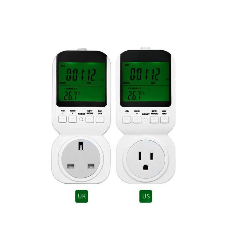 

Digital Thermostat Timer Switch Socket UK/US Plug Multifunction Power Meter