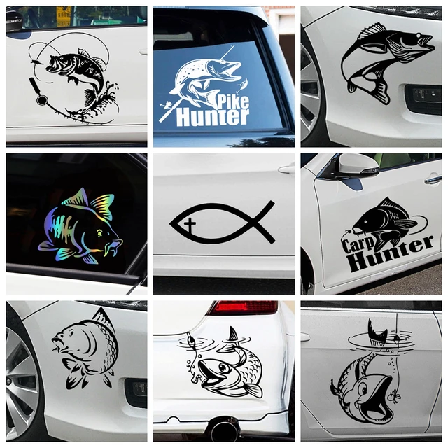 Lovy Fishing Car Sticker Funny Mad Fish Decal Window Decoration Vinyl  Stickers Motorcycle Accessories - Car Stickers - AliExpress