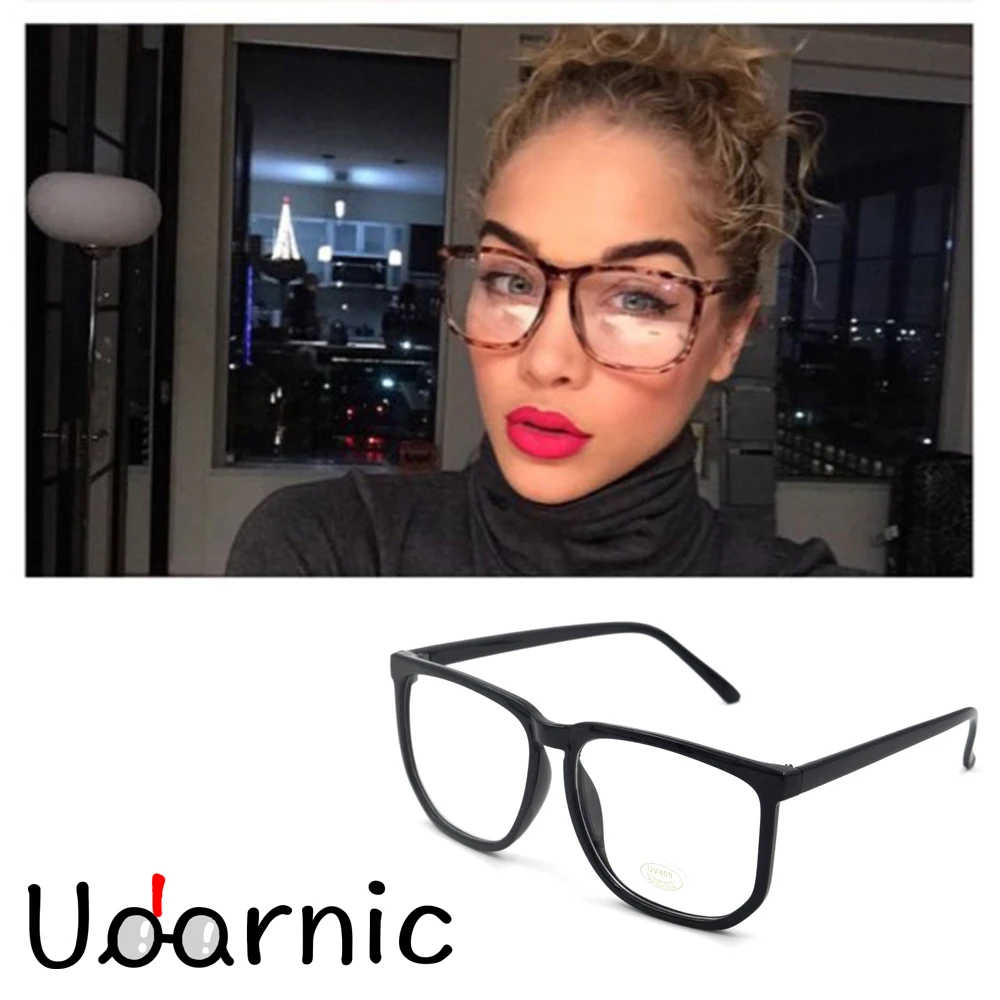

Unisex Big Square Optical Frame Nerd Eye Glasses Retro Nerd Geek Hippy Eyewear Mirror/Clear/Dark Lens Multi Color Frame 030-018