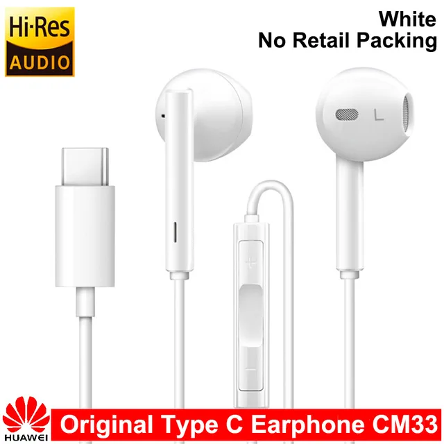 riginal Huawei Classi Earphone CM33 Type C Earphone With Mic Volume Control For Mate 10 Pro P20 Por P30 P30 Pro XIAOMI MI 9 MIX2 