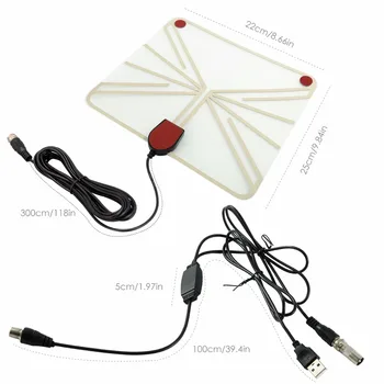 

SOONHUA Transparent Style USB Indoor Digital TV Antenna 50-100 Miles Range TV 1080P HD Receiver Signal Amplifier Booster