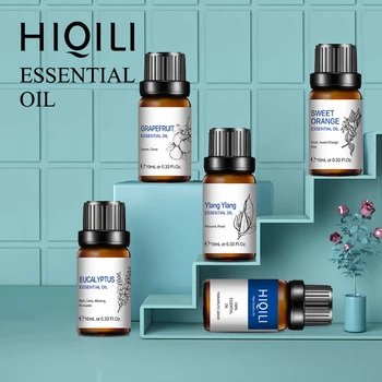 

HIQILI Purifying Refresh Air Peppermint Essential Oil 10ML Diffuser Aroma Oil Vanilla Rose Lemon Jasmine Myrrh Ginger Grapefruit