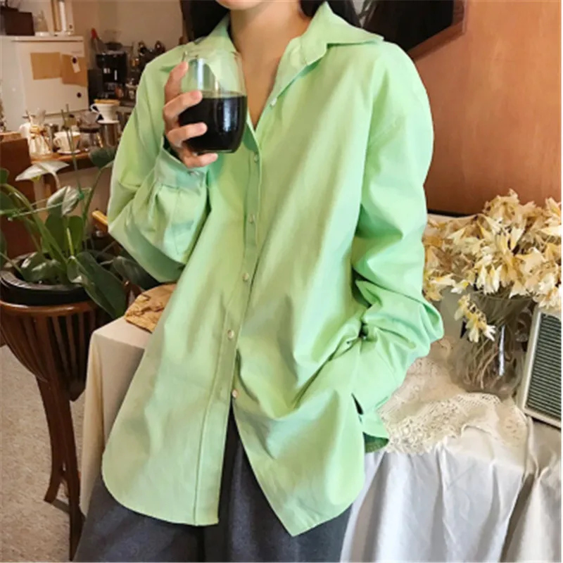 

RUGOD 2020 New Arrivals Solid Sunscreen Summer Shirt for Ladies Turn-down Collar Long Female Blouses Fashion Chic Women's Tops
