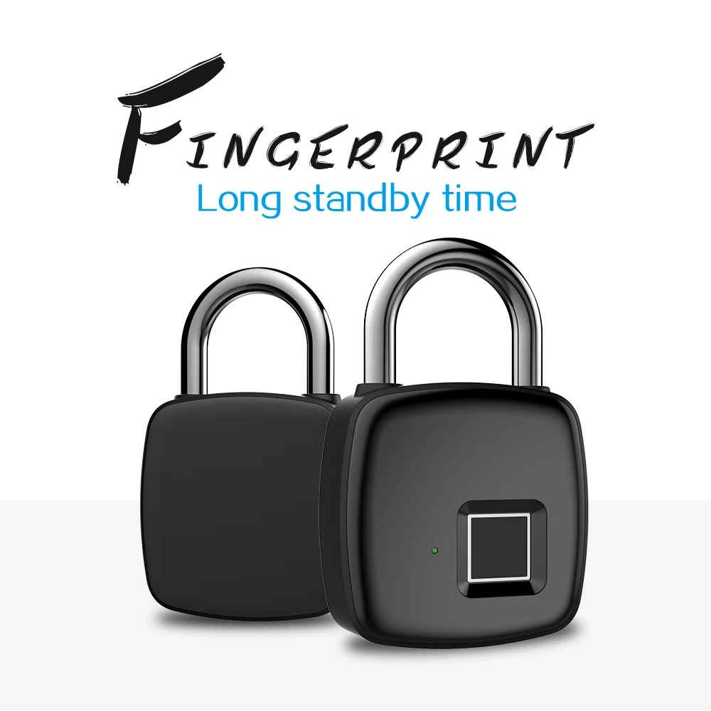 Rechargeable Smart Lock Keyless Fingerprint Lock Unlock IP54 Waterproof Anti-Theft Security Padlock Door Luggage Lock FLP30