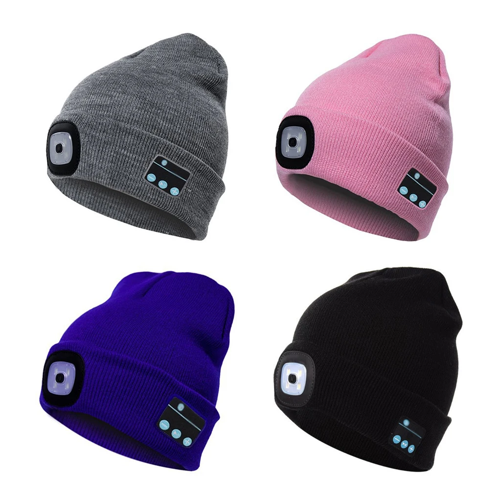 

Thermal Bluetooth Beanie Hat Winter Warm Knitted Music Cap with Stereo Headset LED Light for Outdoor Camping Hiking