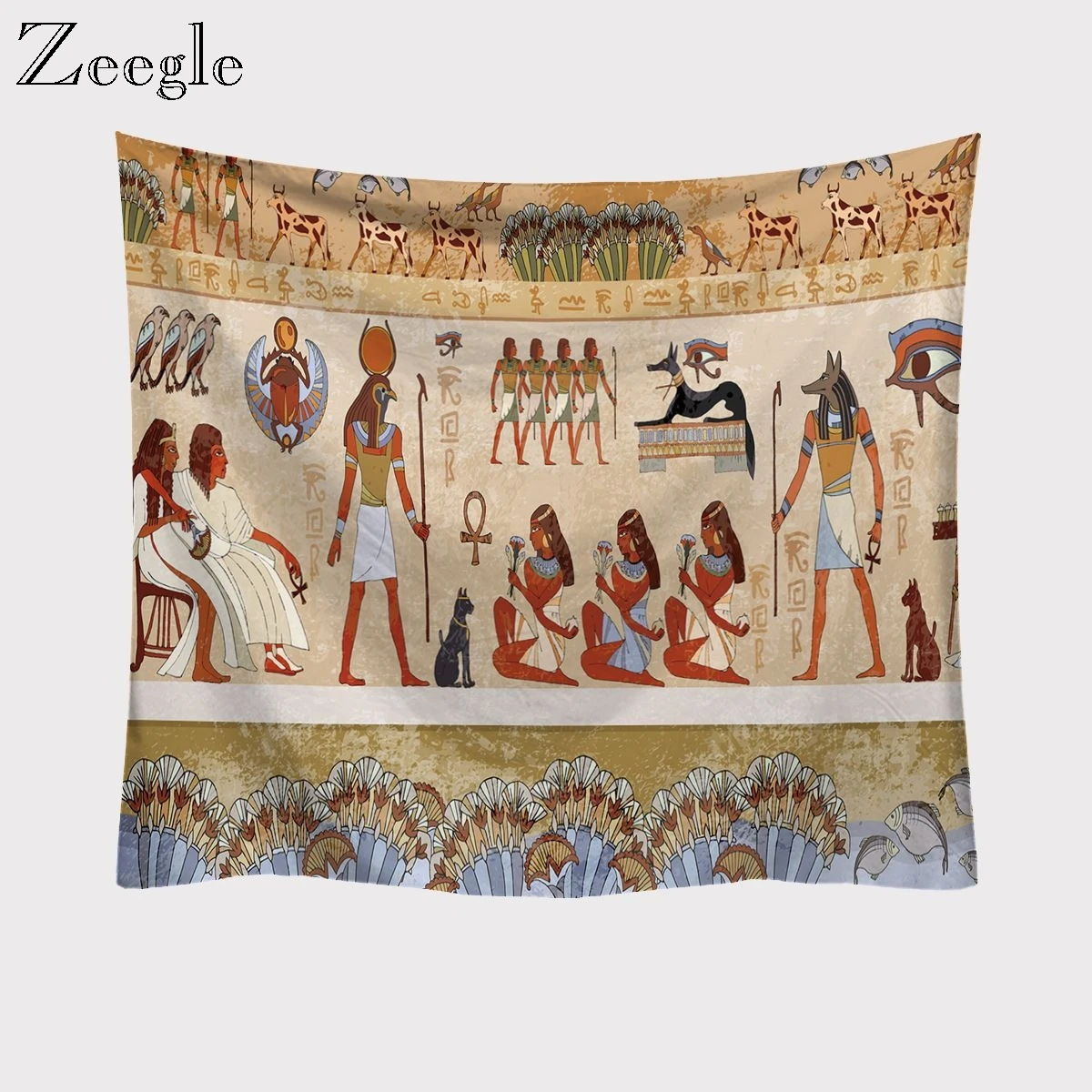 Zeegle Creative Egypt Wall Tapestry Carpet Microfiber Art Carprt for Living Room Home Decoration Printed  Fabric Wall Tapestry