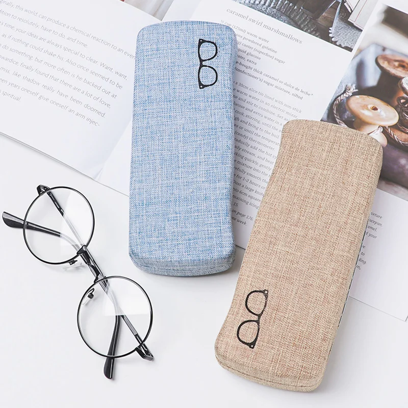 1Pcs New Linen Cloth Eye Glasses Hard Shell Protector Men Women Kids Reading Case Portable Sunglasses Box Eyewear | Аксессуары для