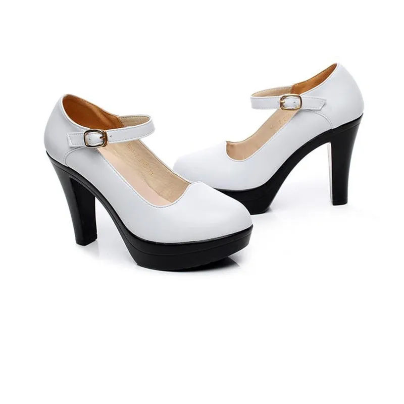 TIMETANGFashion/женские туфли-лодочки на платформе; коллекция года; ботильоны; обувь из натуральной кожи с пряжкой; женские офисные туфли на высоком каблуке; BlackE1258