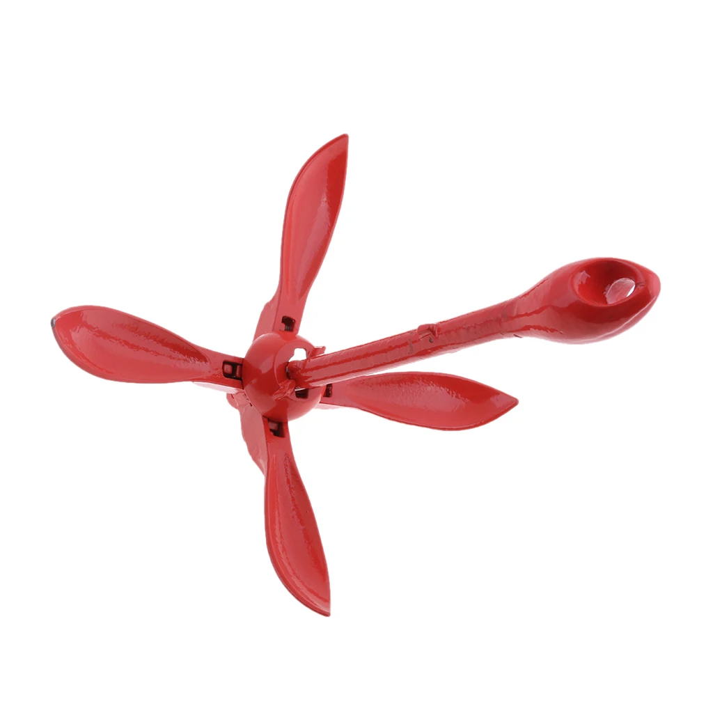 Heavy Duty Rowing Boats Folding Anchor 4 Tines Compact Anchor Buoy Kit Bag Marine Rope for Marine Boat Yacht Jetski Kayak