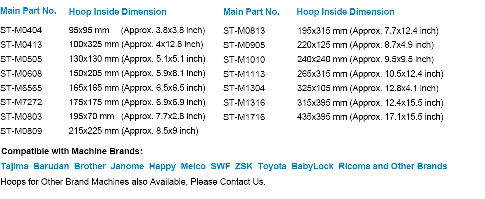Sew Tech Magnetic Hoops for Tajima Toyota Embroidery Mighty Magnet Frames