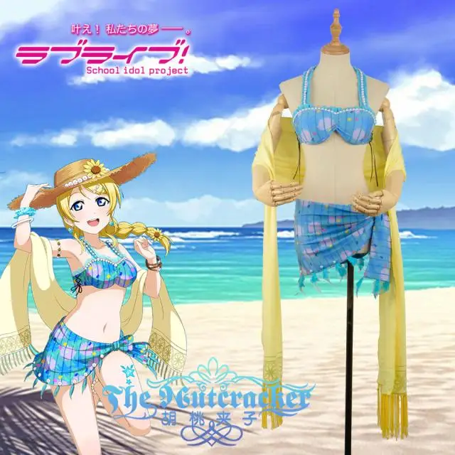 Аниме LoveLive! Ayase Eli костюмы для косплея купальник бикини пробуждение сексуальные