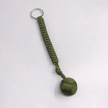

EDC Outdoor Self-defense Survive Knot Ball Pendant 550 Seven-core Umbrella Rope Key Chain Hanging Chain Hand-woven Steel Ball
