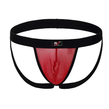 

Sexy Gay Men Underwear Male Lingerie Jockstrap G String Thongs Mens Underpants Backless Panties Jock Strap Ice Silk Underpants