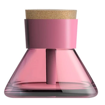 

EAS-Mini Perfume Bottle Humidifier Glass Usb Desktop Diffuser Led Night Light Air Humidifier for Home Bedroom Pink