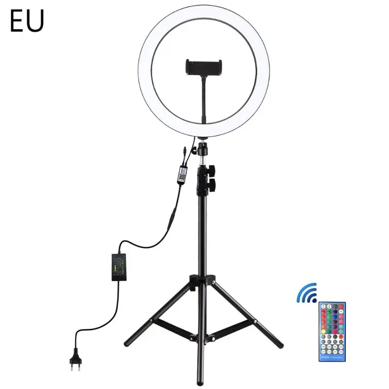 

Tritone Remote Dimming 12\" LED Selfie Ring Light RGB Dimmable Vlogging Selfie