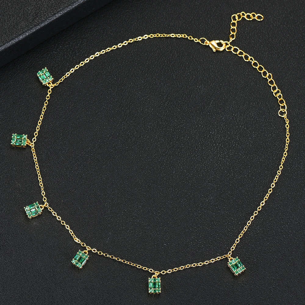 GODKI, модное женское ожерелье в стиле Bagutte Cut Lariat, свадебные с кубическим цирконом, Трендовое геометрическое ожерелье с серебряной подвеской в Дубае