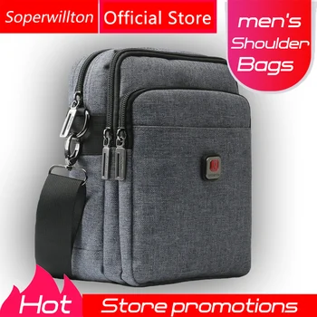 

Soperwillton Casual Men's Crossbody Bags USB Port Shoulder Bag Water-resistent Oxford Travel Bags Zipper Belt Bag Male Hot #1042