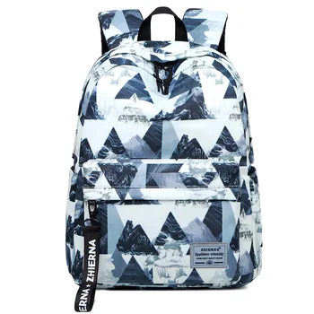 

Landscape Printing Casual School Backpacks Laptop Large Capacity Waterproof Nylon Student SchoolBag Simple Style 2020