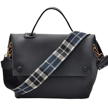 

Casual Large Capacity Buckets Bag Cover Shoulder Bag Luxury Matte Handbags Wide Striped