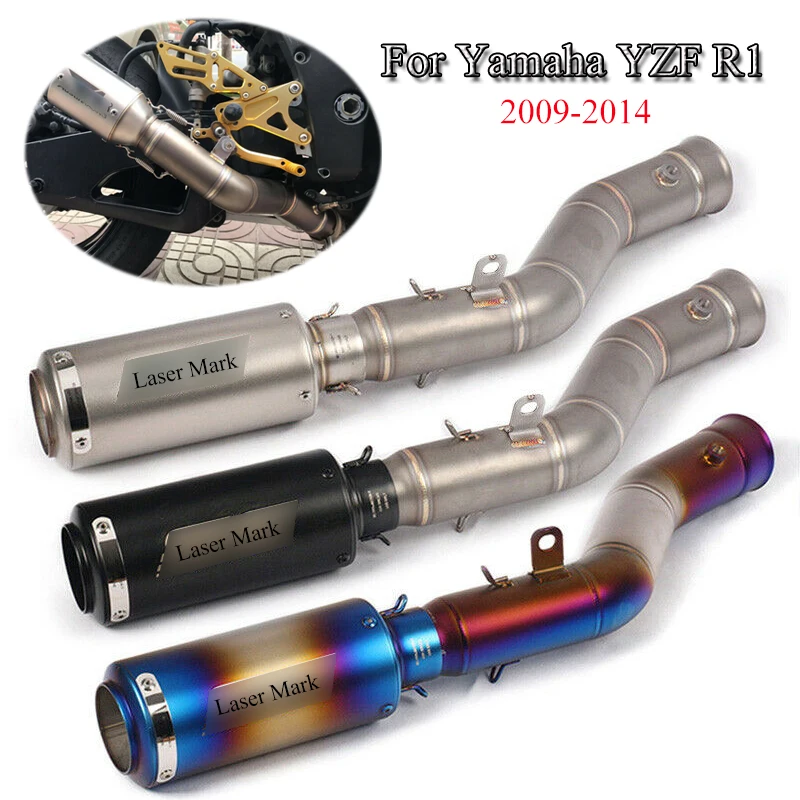 

For 2009-2014 Yamaha R1 YZF-R1 Exhaust System Pipe Motorcycle Middle Connect Pipe Link Muffler Tip Tube Dirt Bike Slip On Escape