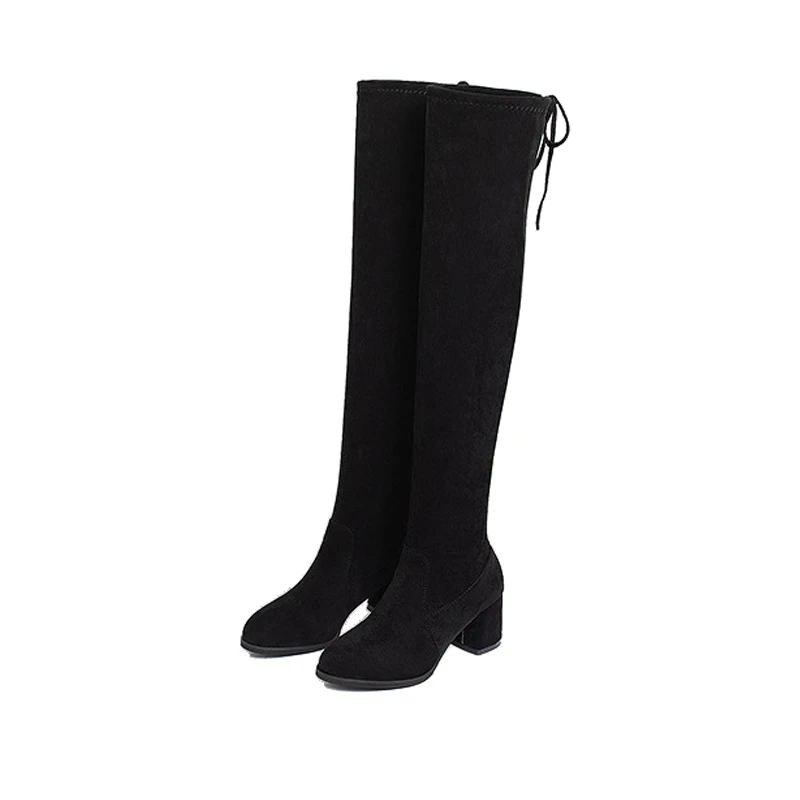 

Overknee Boots Women Winter New Fashion Thigh High Heels Woman Non Slip Black Leather Long Boot Ladies Over The Knee Boots Woman