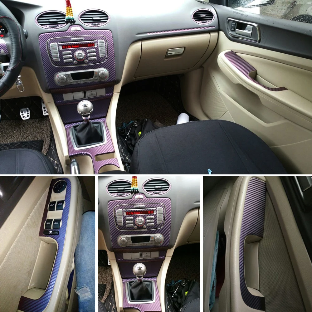 Самоклеющиеся автомобильные наклейки из углеродного волокна для Ford Focus 2009-, виниловые автомобильные наклейки и наклейки, аксессуары для стайлинга автомобилей