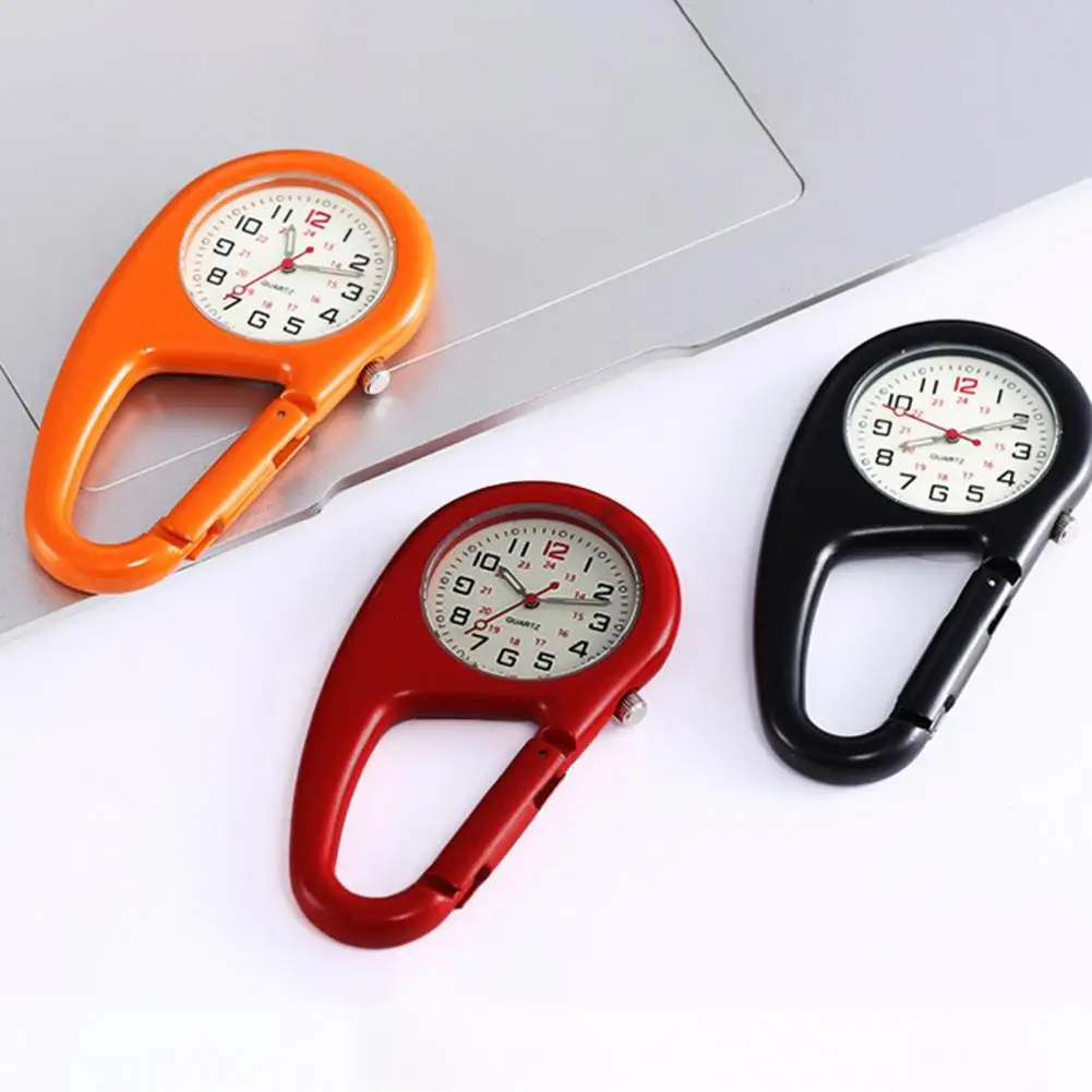 Mini Clip-on Carabiner Watch Portable Outdoor Pocket Watch Luminous Shock Resistance Backpack Clip Keychain Accessories carabiner clips key chain clip keychain carabiner