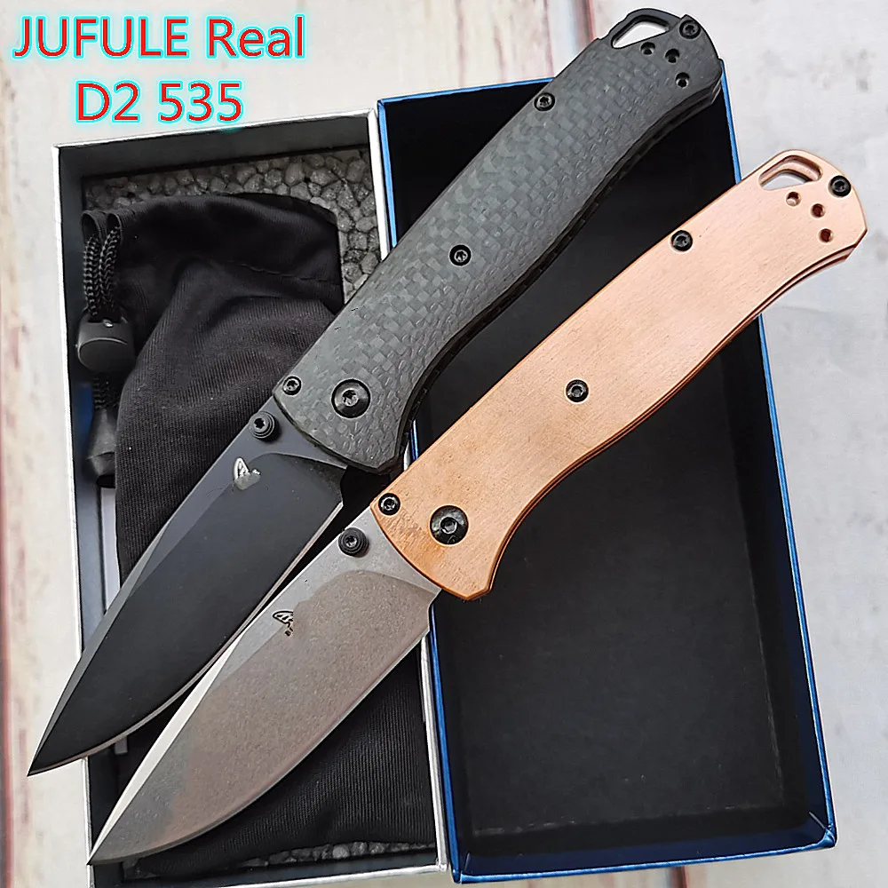 Складной карманный нож JUFULE D2 Blade 535BK ручка из 535 меди/углеродного волокна
