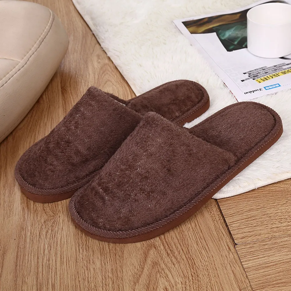 Men Warm Home Plush Soft Slippers Indoors Anti-slip Winter Floor Bedroom Shoes Unisex Shoes Slippers резкий поворот Мужской 2020