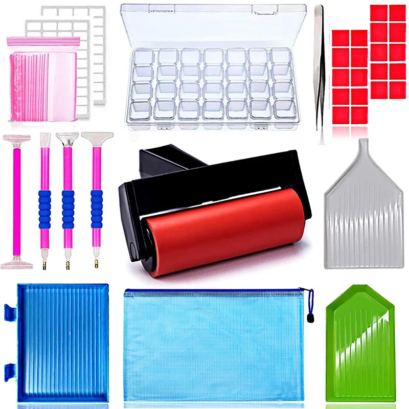 5D Diamonds Painting Tools and Accessories Kits with Diamond Painting Roller and Diamond Embroidery Box for Adults or Kids Diamond Painting Diamond Painting Accessories Diamond Painting Accessory Box