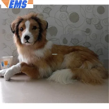 

Cute Puppy Statue Simulation The Pet Dog Collie Collie-rough Coated Shetland Sheepdog Border Collie Companion Dog PE 28CM Z2445