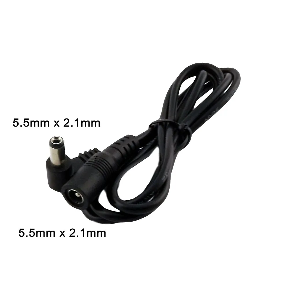 

1x DC Power 5.5mm x 2.1mm Male to Female Jack Right Angle Adapter Extension Connector Cable 1m/3ft
